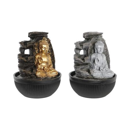 Fonte DKD Home Decor 21 x 21 x 25 cm Buddha Resina Orientale (2 Unità) Made in Italy Global Shipping