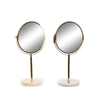 Specchio DKD Home Decor 18 x 13 x 35 cm Grigio Beige Dorato Metallo Bianco Resina Grigio chiaro (2 Unità) Made in Italy Global Shipping