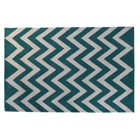 Tappeto DKD Home Decor 160 x 230 x 2 cm Poliestere Zig zag Bicolore Made in Italy Global Shipping