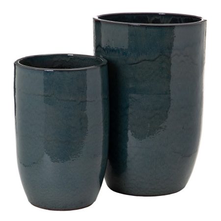 Vaso 52 x 52 x 80 cm Ceramica Azzurro (2 Unità) Made in Italy Global Shipping