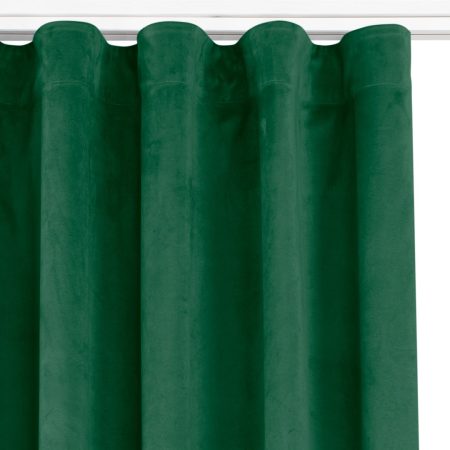 Tenda  VILA colore verde bottiglia stile classico nastro aggrappa tende wawe trasparente 7 cm velluto 135x300 homede