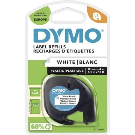 DYMO 91221 Cassetta nastro Colore Nastro: Bianco perla Colore carattere: Nero 12 mm 4 m S0721660