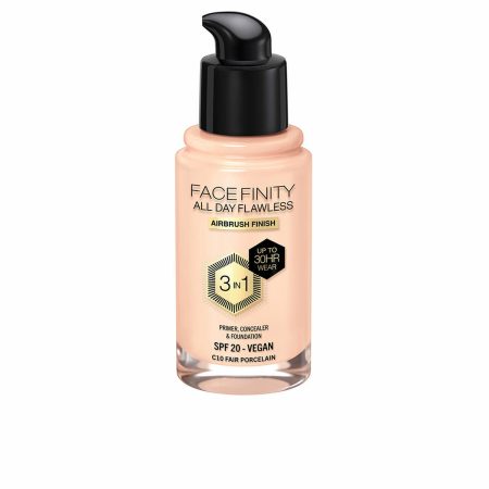 Base Cremosa per il Trucco Max Factor Face Finity All Day Flawless 3 in 1 Spf 20 Nº C10 Fair porcelain 30 ml