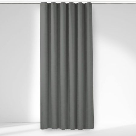 Tenda  MILANA colore grigio stile classico nastro aggrappa tende wawe trasparente 7 cm ciniglia 140x300 homede