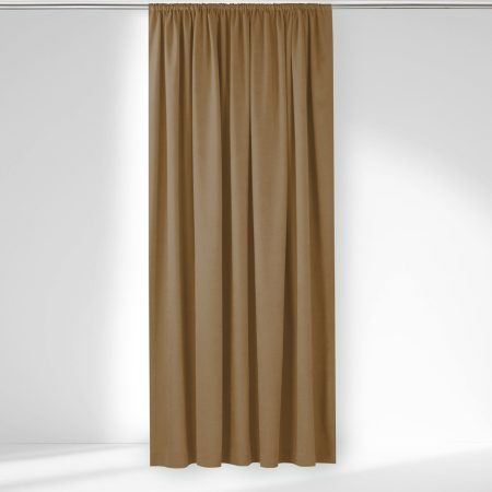 Tenda  MILANA colore marrone chiaro stile classico tubo infila tende 5cm ciniglia 560x245 homede