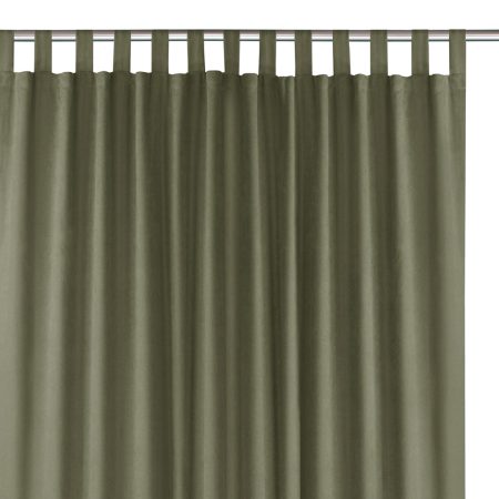 Tenda  MILANA colore oliva stile classico bretelle per tende 10 cm ciniglia 140x270 homede