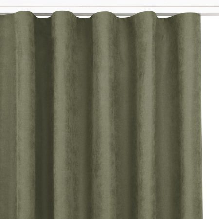 Tenda  MILANA colore oliva stile classico nastro aggrappa tende wawe trasparente 7 cm ciniglia 280x245 homede