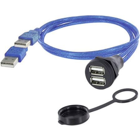 2 USB 2.0 tipo A Presa con telaio di montaggio 1310-1028-05 M22 1310-1028-05 encitech Contenuto: 1 pz.