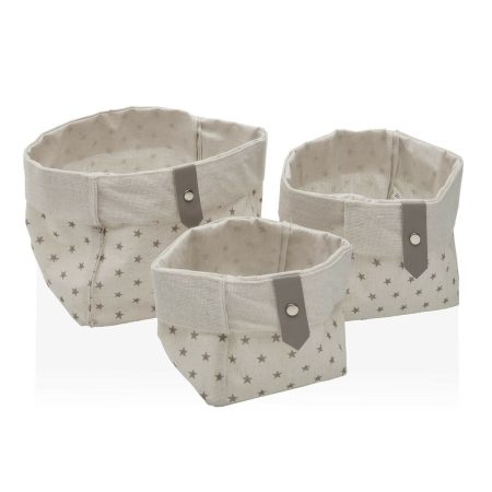 Set di Cestini Versa Stelle Poliestere 14 x 14 x 14 cm Tessile Made in Italy Global Shipping