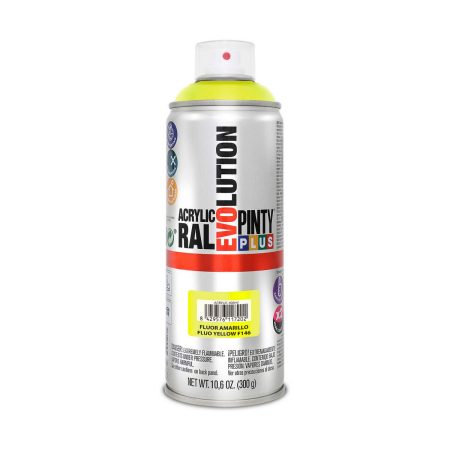 Vernice spray Pintyplus Evolution F146 400 ml Fluorescente Giallo Made in Italy Global Shipping