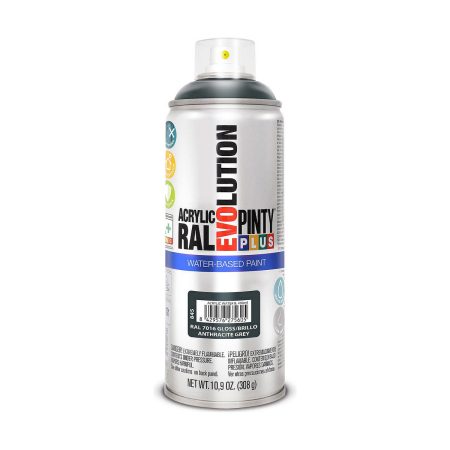 Vernice spray Pintyplus Evolution RAL 7016 Base d'acqua Antracite 400 ml Made in Italy Global Shipping