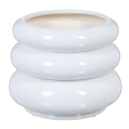 Vaso 22 x 22 x 18 cm Ceramica Bianco Made in Italy Global Shipping