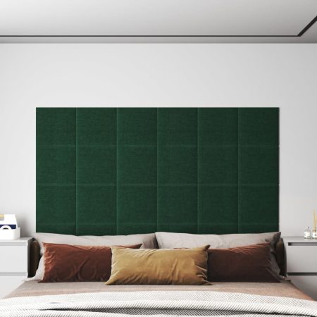 Pannelli Murali 12 pz Verde Scuro 30x30 cm in Tessuto 1