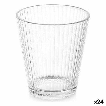 Bicchiere Righe Trasparente Vetro 375 ml (24 Unità)