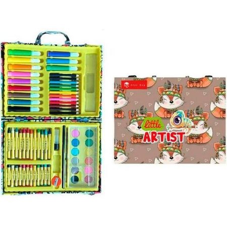 Set di colori Roymart Little Artist Fox Valigetta 68 Pezzi Multicolore