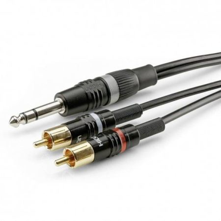 Sommer Cable HBP-6SC2-0300 Jack / RCA Audio Cavo [2x Spina RCA - 1x Spina jack da 6.3 mm (stereo)] 3.00 m Nero