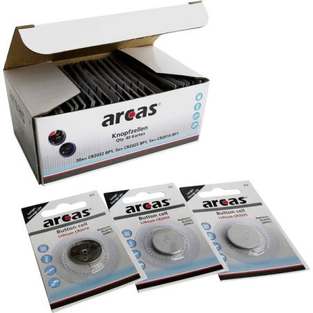 Arcas Kit batterie a bottone 5x CR2016 · 5x CR2025 · 30x CR2032