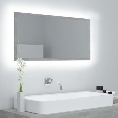 Specchio da Bagno a LED Grigio 90x8
