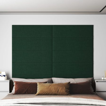 Pannelli Murali 12 pz Verde Scuro 90x30 cm in Tessuto 3