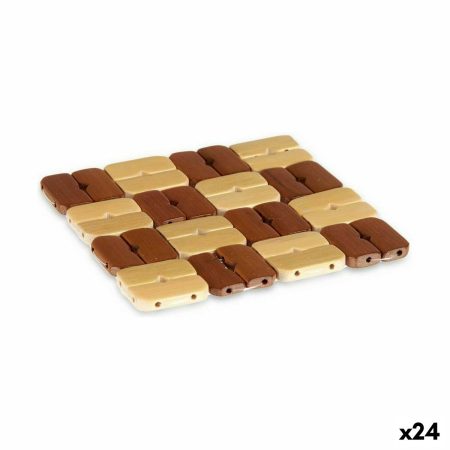 Sottopentola Set Quadrato Bambù Marrone 13 x 2 x 13 cm (24 Unità)
