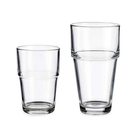 Set di Bicchieri Trasparente Vetro 260 ml 370 ml (4 Unità)
