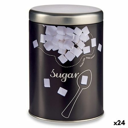 Barattolo Zucchero Nero Metallo 1 L 10