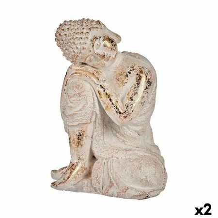 Statua Decorativa da Giardino Buddha Poliresina 23 x 33 x 26 cm (2 Unità) Made in Italy Global Shipping