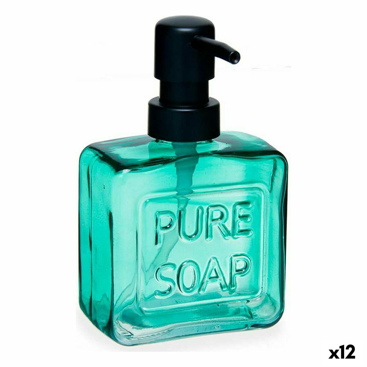 Dispenser di Sapone Pure Soap 250 ml Cristallo Verde Plastica (12 Unità)