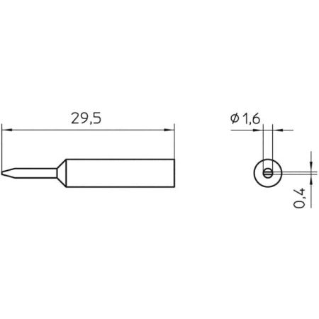 Weller XNT 6 Punta di saldatura Forma a scalpello Dimensione punta 1.6 mm Lunghezza punte 30 mm Contenuto 1 pz.