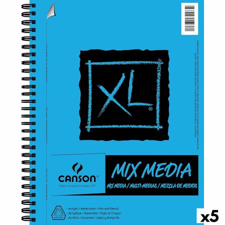 Blocco da disegno Canson XL Mix Media Bianco A4 Carta 5 Unità 30 Fogli 300 g/m²