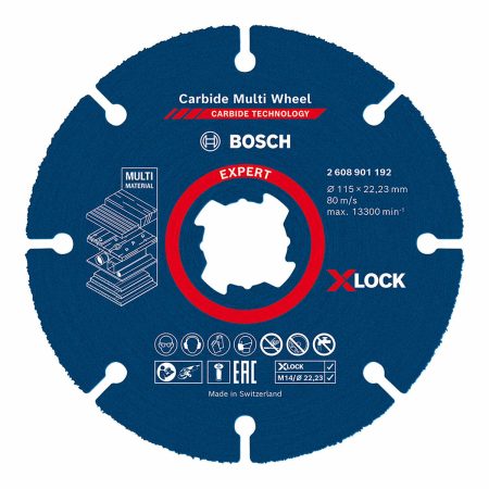 Disco da taglio BOSCH X-Lock Expert 2608901192 Tutti i tipi di materiali Ø 115 mm Made in Italy Global Shipping