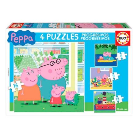 Set di 4 Puzzle   Peppa Pig Cosy corner         16 x 16 cm