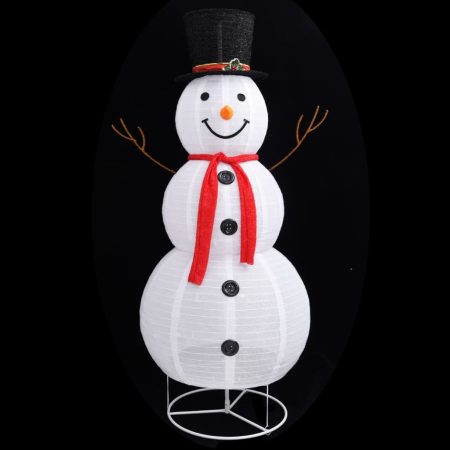 Figura Natalizia Pupazzo di Neve a LED Tessuto Pregiato 180 cm