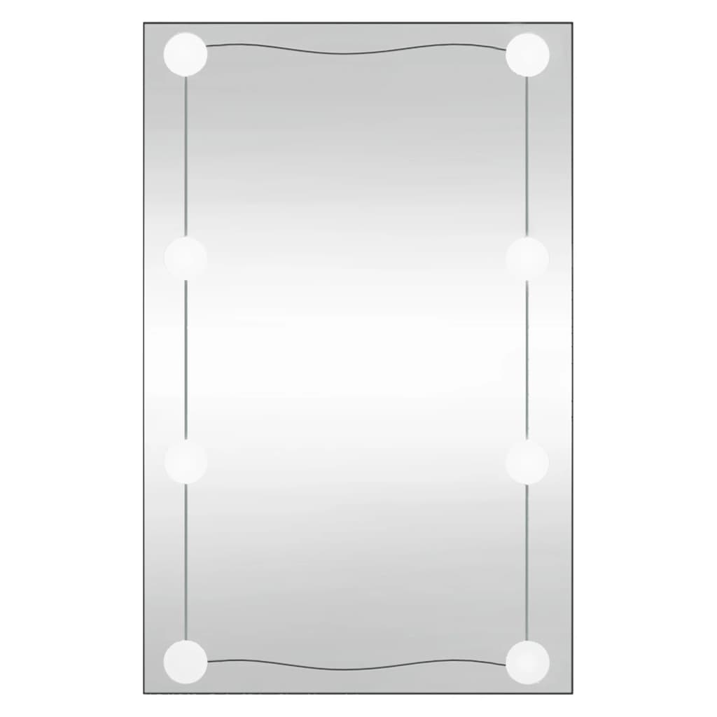 Specchio da Parete con Luci LED 40x60 cm Vetro Rettangolare