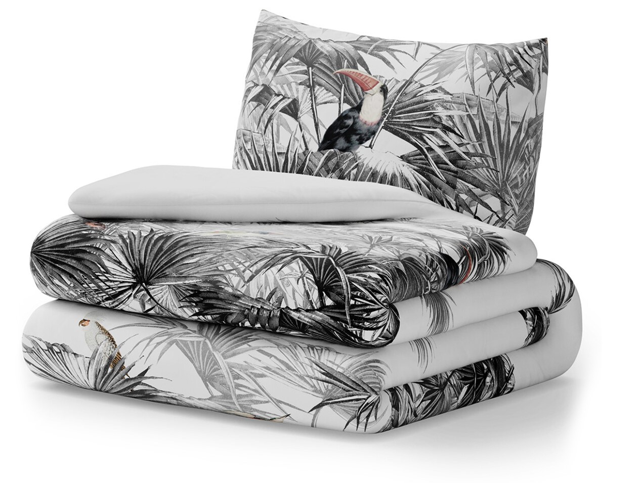 Set lenzuola AVERI colore grigio stampato motivi animale stile tropicale  160x200+70x80*2 AmeliaHome