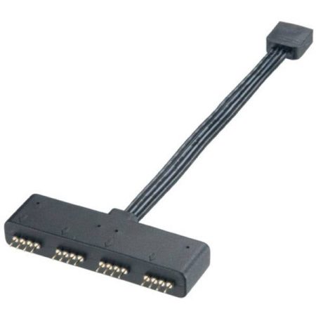 LED-PC-cavo splitter [1x Spina LED RGB - 4x Presa LED RGB]0.10 mNeroAkasa