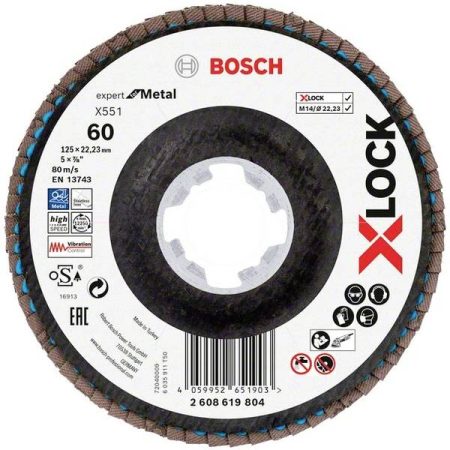 Bosch Accessories 2608619804 X551 Disco con falde Diametro 125 mm Ø foro 22.23 mm 1 pz.