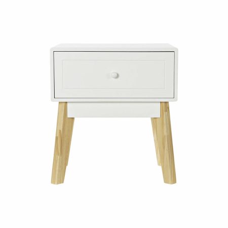 Comodino DKD Home Decor Bianco Naturale Legno MDF 45 x 36 x 49 cm Made in Italy Global Shipping