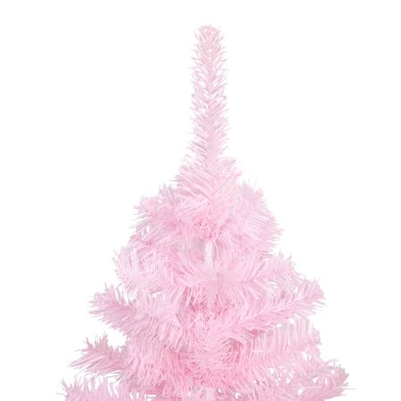 Set Albero Natale Artificiale con LED Palline Rosa 150 cm PVC