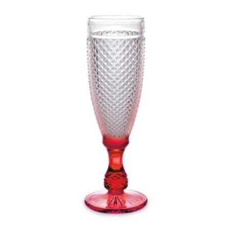 Calice da champagne Diamante Rosso Trasparente Vetro 185 ml (6 Unità)