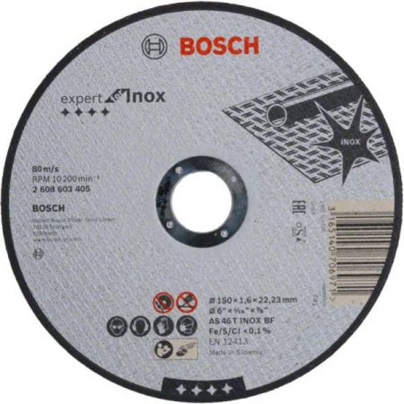 Bosch Accessories 2608603405 2608603405 Disco di taglio dritto 150 mm 1 pz. Acciaio