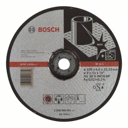 Bosch Accessories Bosch 2608600541 Disco di sgrossatura con centro depresso 230 mm 1 pz. Acciaio