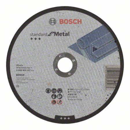 Bosch Accessories 2608603167 2608603167 Disco di taglio dritto 180 mm 1 pz. Acciaio