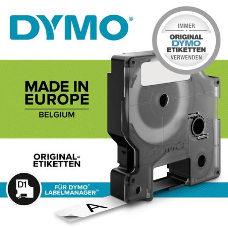 DYMO S0718060 Cassetta nastro Poliestere Colore Nastro: Bianco Colore carattere: Nero 12 mm 5.5 m