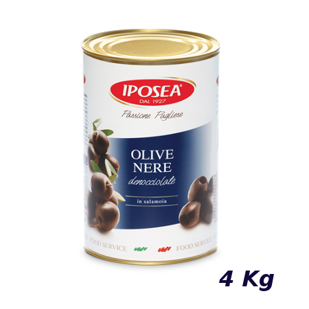 Olive Nere Denocciolate-Iposea-Latta da 4 Kg