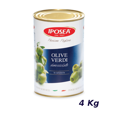 Olive Verdi Denocciolate-Iposea-Latta da 4 Kg
