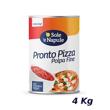 Polpa di Pomodoro per pizza-Sole e Napule-Pronto Pizza-Latta da 4 Kg
