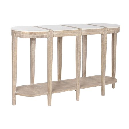 Consolle Home ESPRIT Bianco Marmo Legno di mango 140 x 40 x 80 cm Made in Italy Global Shipping
