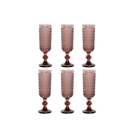 Set di Bicchieri Home ESPRIT Rosa Cristallo 150 ml (6 Unità)