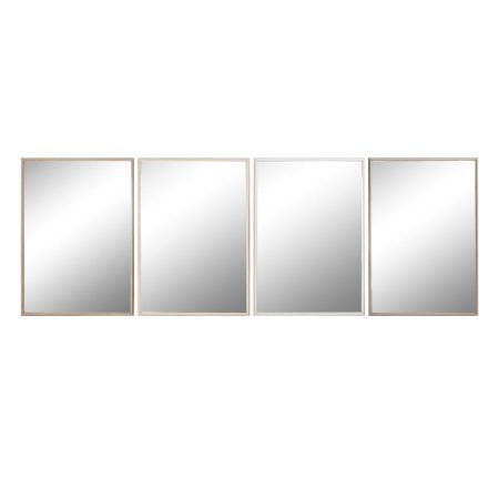 Specchio da parete Home ESPRIT Bianco Marrone Beige Grigio Cristallo polistirene 63